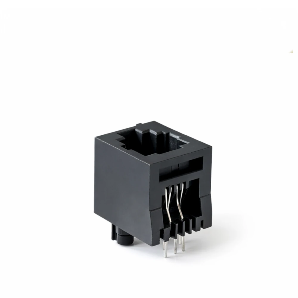 4P4C 180 degree straight modular jack PCB mounting