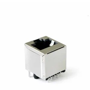 RJ45 8P8C shielded 180 degree straight modular jack PCB mounting